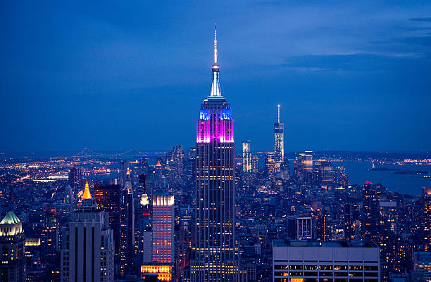 The Empire State Building, Manhattan, New York City at dusk time.